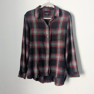 Madewell Classic Ex-Boyfriend Plaid Shirt Red Rollins Plaid